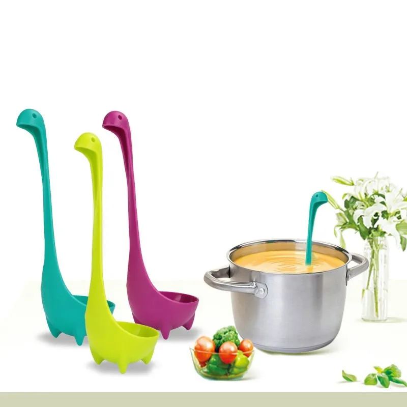 

Spoon/Pastel Color Resin Dinosaur Model With Round Neckline