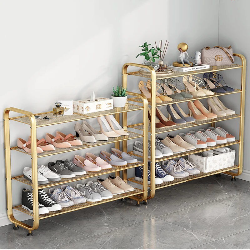 Modern shoe rack balcony hallway multi-layer iron plant flower stand Storage Shelf Living room furniture vertical rack Cabinet images - 6