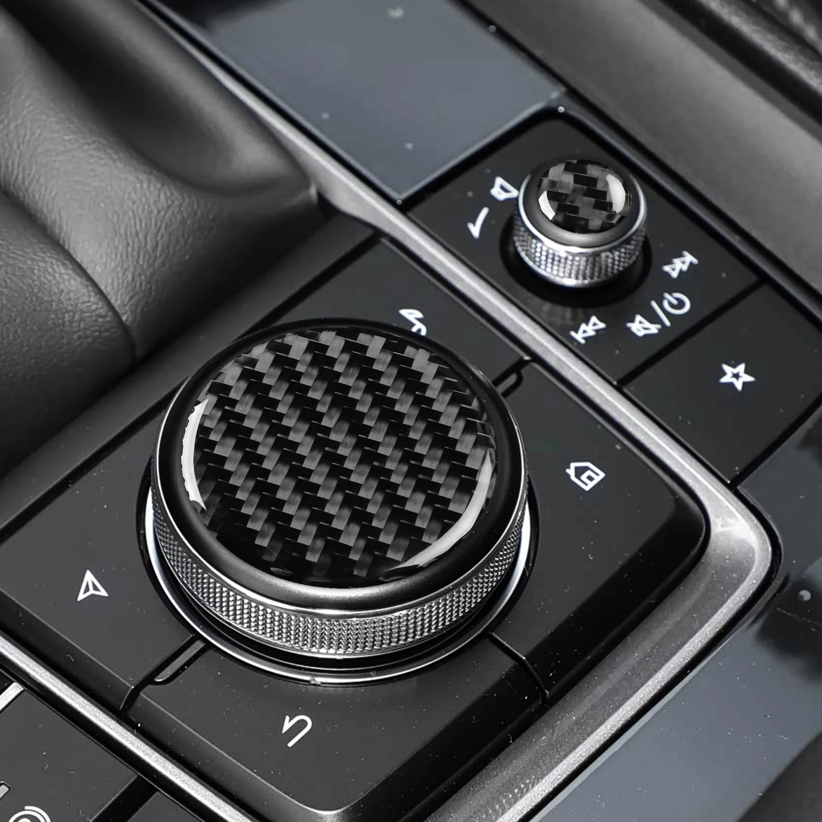Фото Для Mazda CX-50 2022-2026: наклейки из настоящего карбона для центральной консоли, дверных панелей и панели управления стеклоподъемниками, аксессуары для интерьера автомобиля, декоративные элементы №4