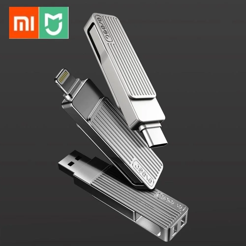 

Xiaomiyoupin Jessis U Disk 32GB 64GB 128GB Recorder Type-C Dual USB Flash Drive OTG USB 3.1 USB Stick For Phone Tablet PC MAC