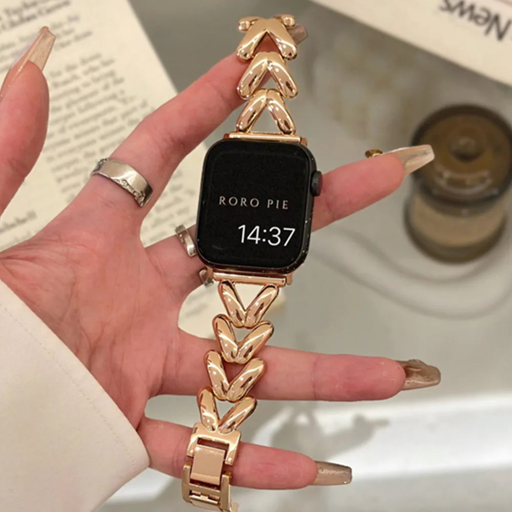 Роскошный металлический браслет для Apple Watch Ultra Band 49 мм 46 45 44 42 41 38 40 Стальной