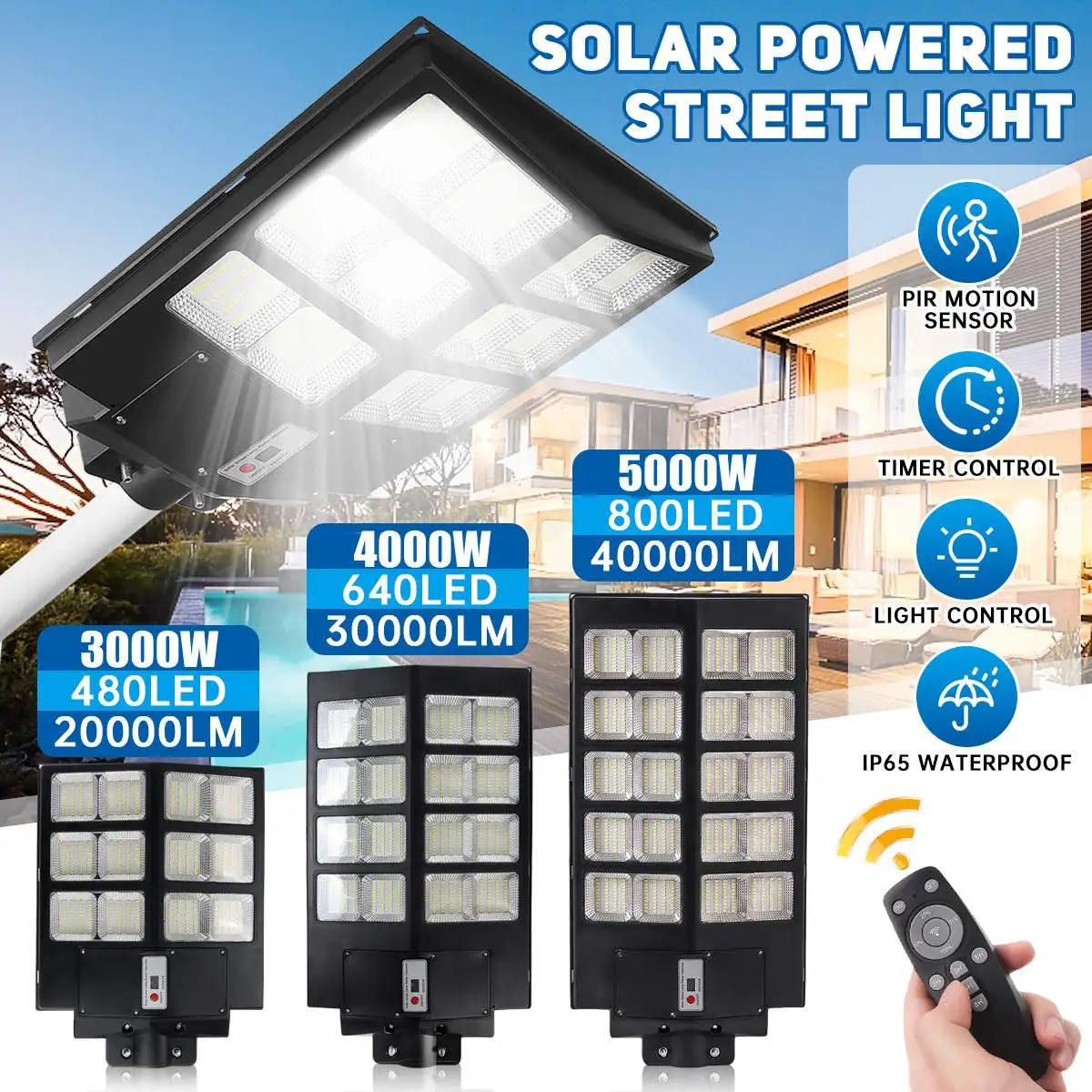 Solar do Sensor de Movimento Lâmpada de Iluminação ao ar Livre à Prova Luz de Rua Nova Solar Led Dwaterproof Água Jardim 5000w 4000w 3000 Luz