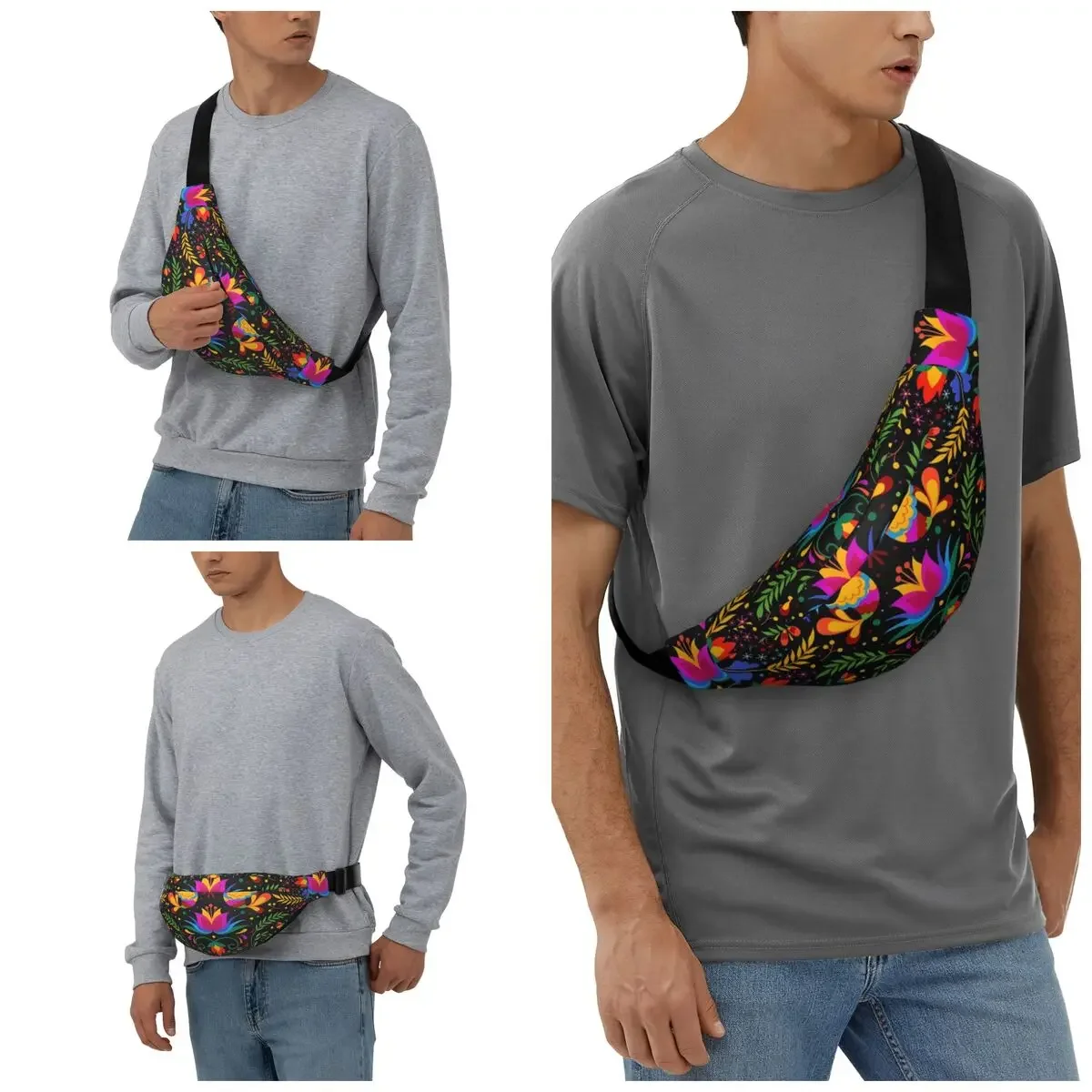 Поясная сумка с мексиканскими цветами и птицами для мужчин женщин забавная