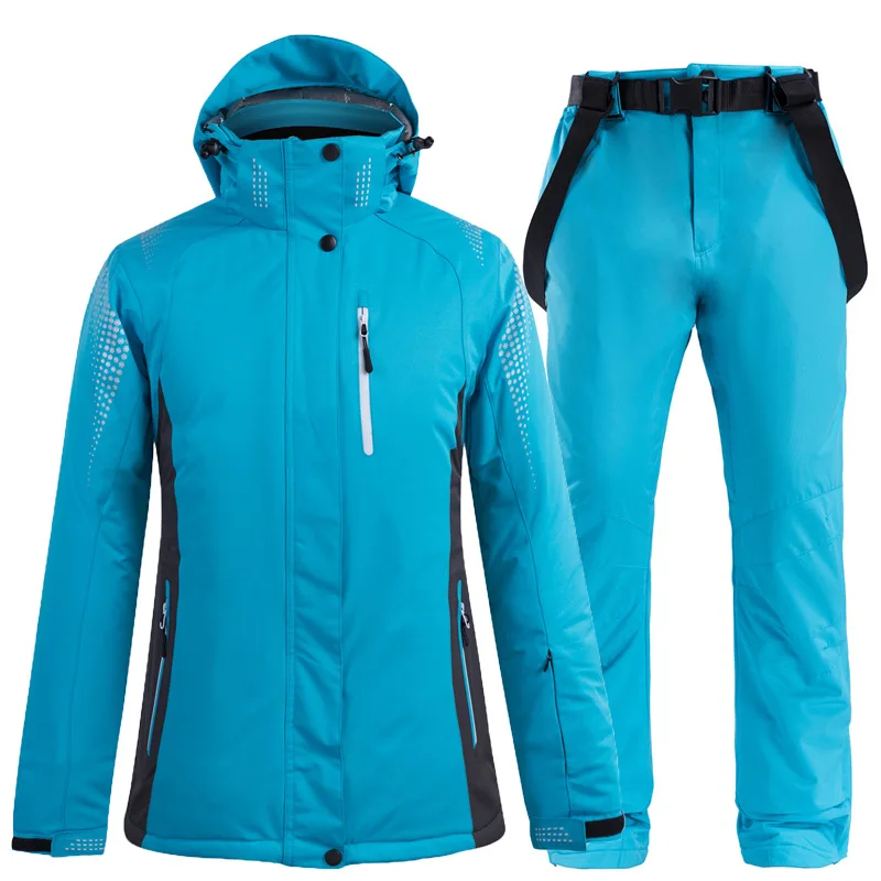 New Women Men Winter Warm Snowsuit Trekking Skiing Snowboarding Wear Sets Windproof Waterproof Costumes Ski Jackets Pants Suit
