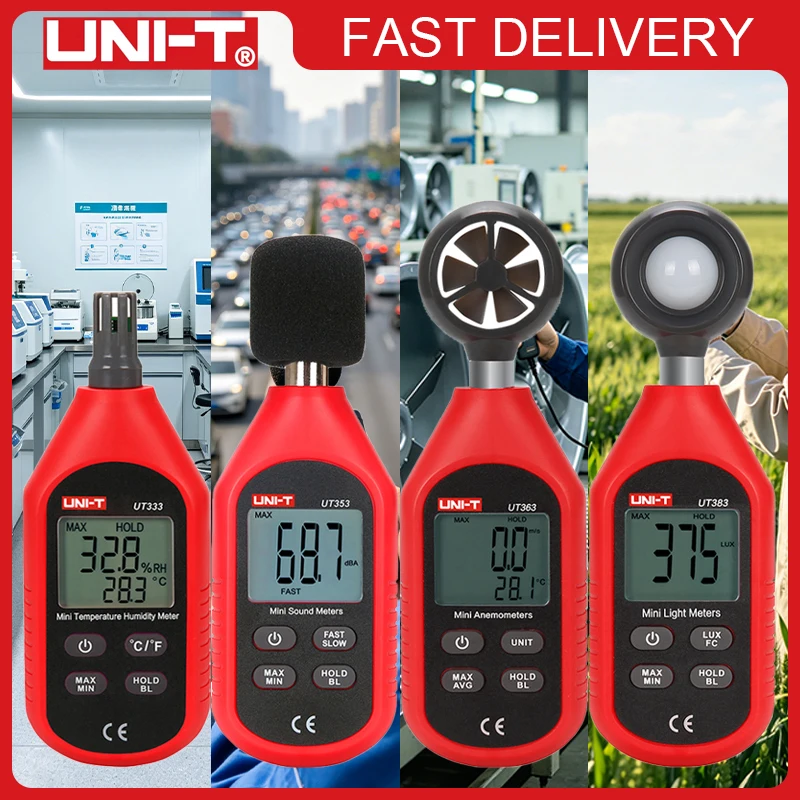 Фото Анемометр UNI-T UT363/BT, люксметр UT383/BT, шумомер UT353/BT, измеритель температуры и влажности UT333/BT №4