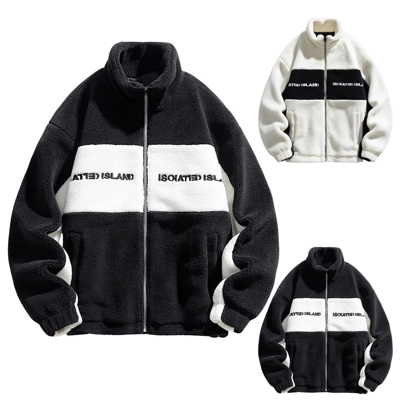 

Винтажная флисовая Мужская куртка с воротником-стойкой, корейская модная трендовая куртка в стиле пэчворк, верхняя одежда, зимние парки контрастных цветов