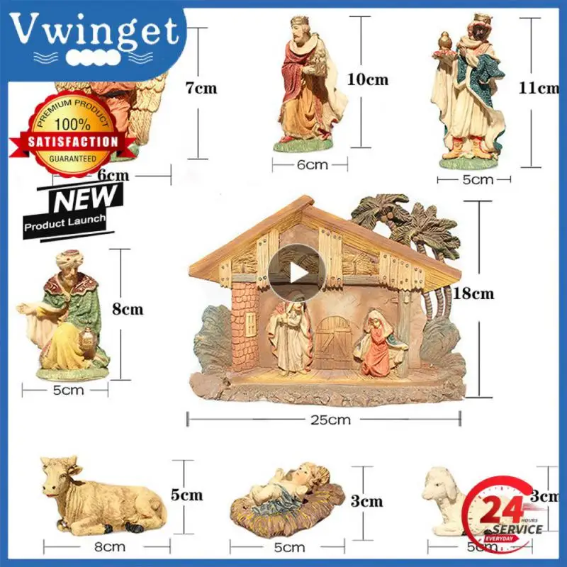

Resin Crafts Nativity Manger Group Decoration Catholic Christmas Scene Decoration Home Furnishing Home Decoration Accessories