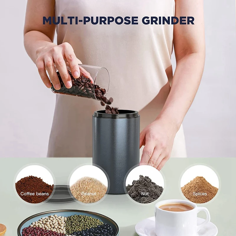 Электрическая кофемолка мельница для специй с лезвием и чашей из нержавеющей