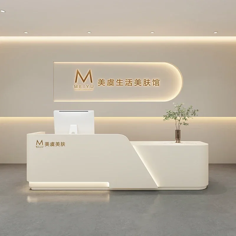 Закаленный стеклянный стол прием современный кассовый столик для супермаркета