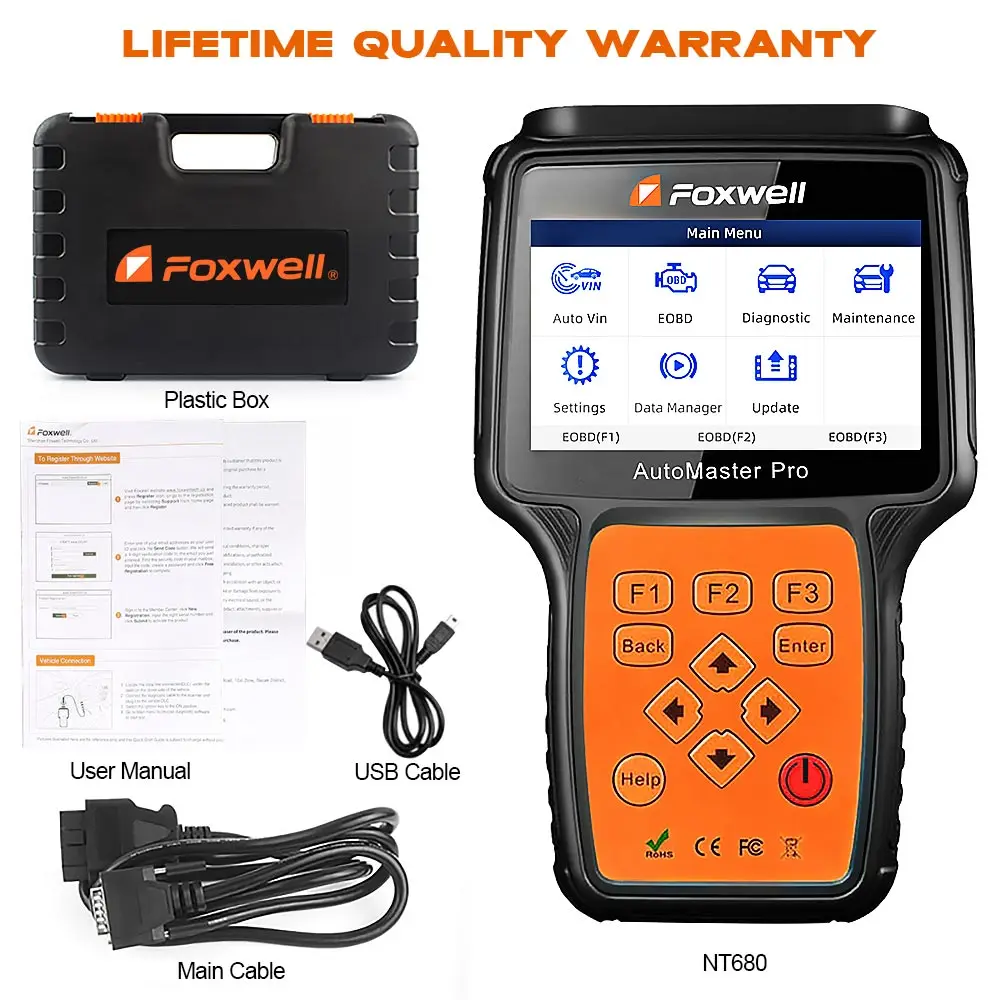 

Foxwell NT680 Pro All System All Makes Scanner with Special Functions Updated Version of Foxwell NT644 Pro NT624 Full System