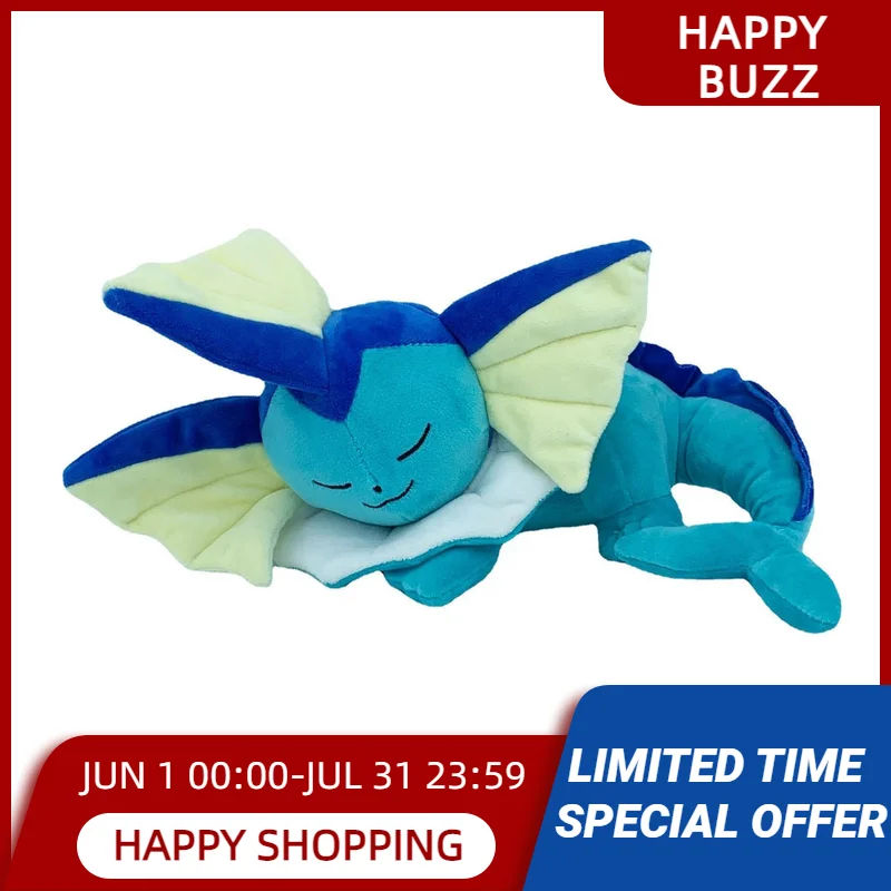 

Cute Pokemon Sleeping Vaporeon Eevee Model Toys Eevee Evolution Animal Throw Pillow Kawaii Children Collection Birthday Gift