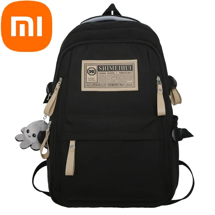 

Школьный ранец Xiaomi, новинка 2023, водонепроницаемый вместительный однотонный рюкзак из ткани Оксфорд, рюкзак для школьниц старшей школы