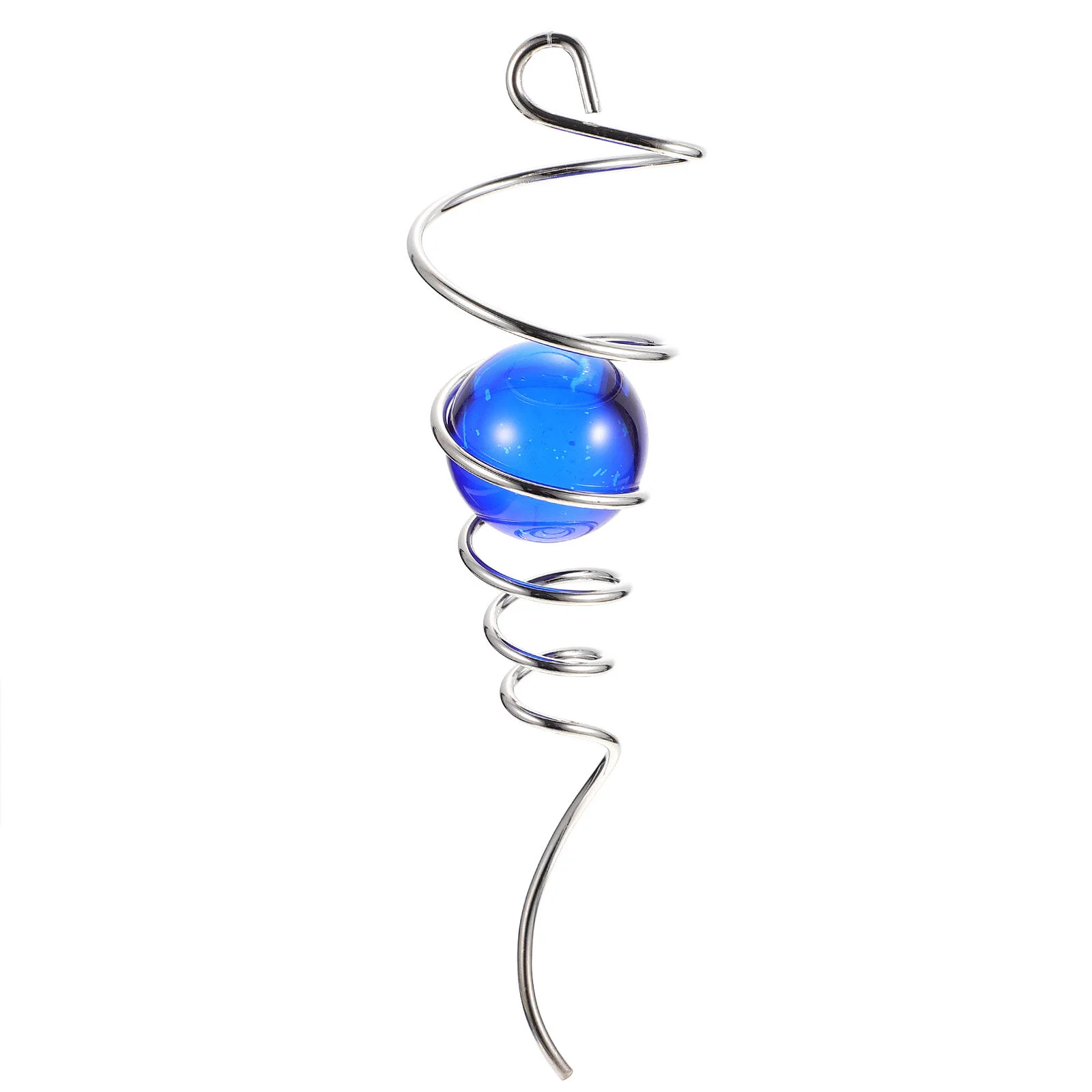 

Wind Gazing Ball Spiral Tail Garden Ornament With Hanging Swivel Hook