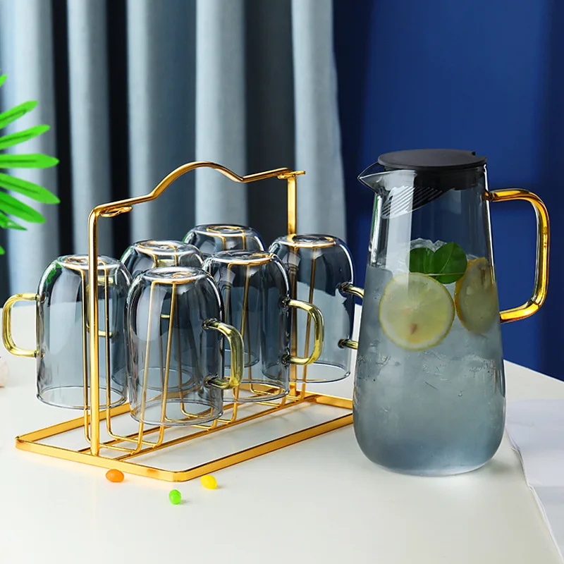 

Креативный термостойкий стеклянный чайник 1,6 л, бытовой телефон, нордический взрывозащищенный чайник для сока с крышкой и фильтром, холодны...