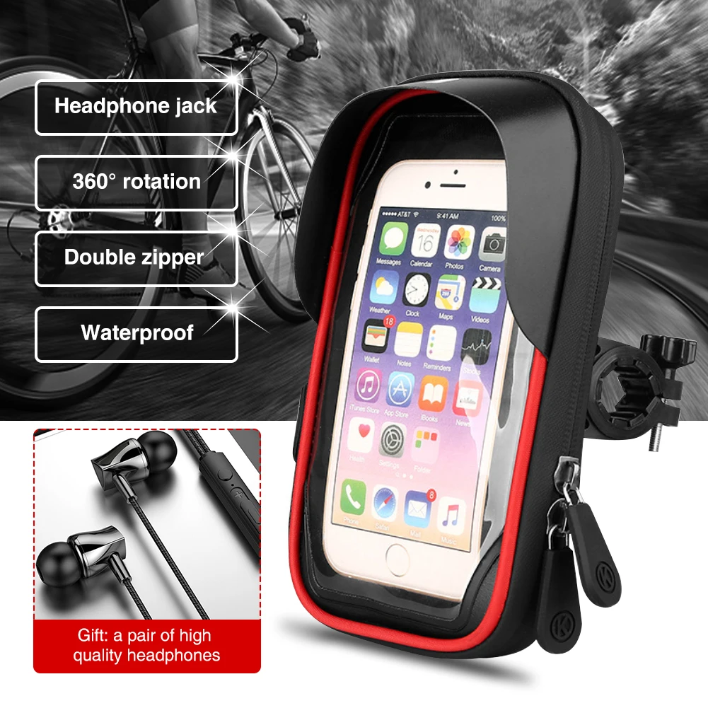 

Bike Bag Frame Front Top Tube Bicycle Bag Mtb Waterproof 6.4Inch Phone Case Holder Touchscreen Handlebar Bag Bicycle Accessories
