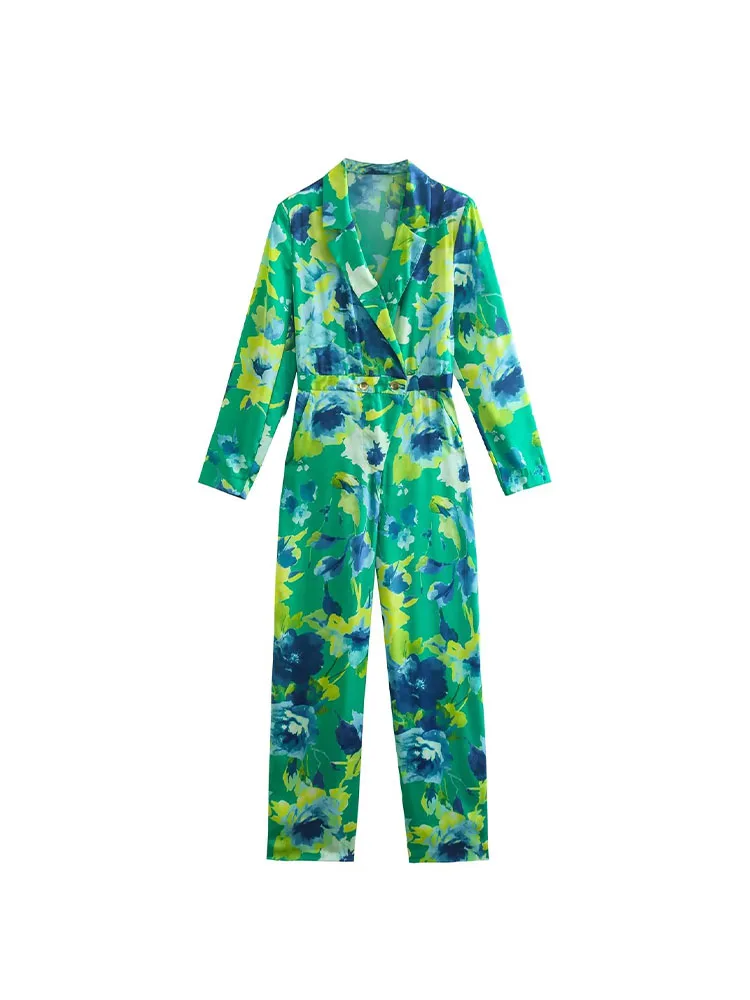 

Женский комбинезон с цветочным принтом PB & ZA, винтажный комбинезон с длинными рукавами, модель 8676274 на осень, 2022