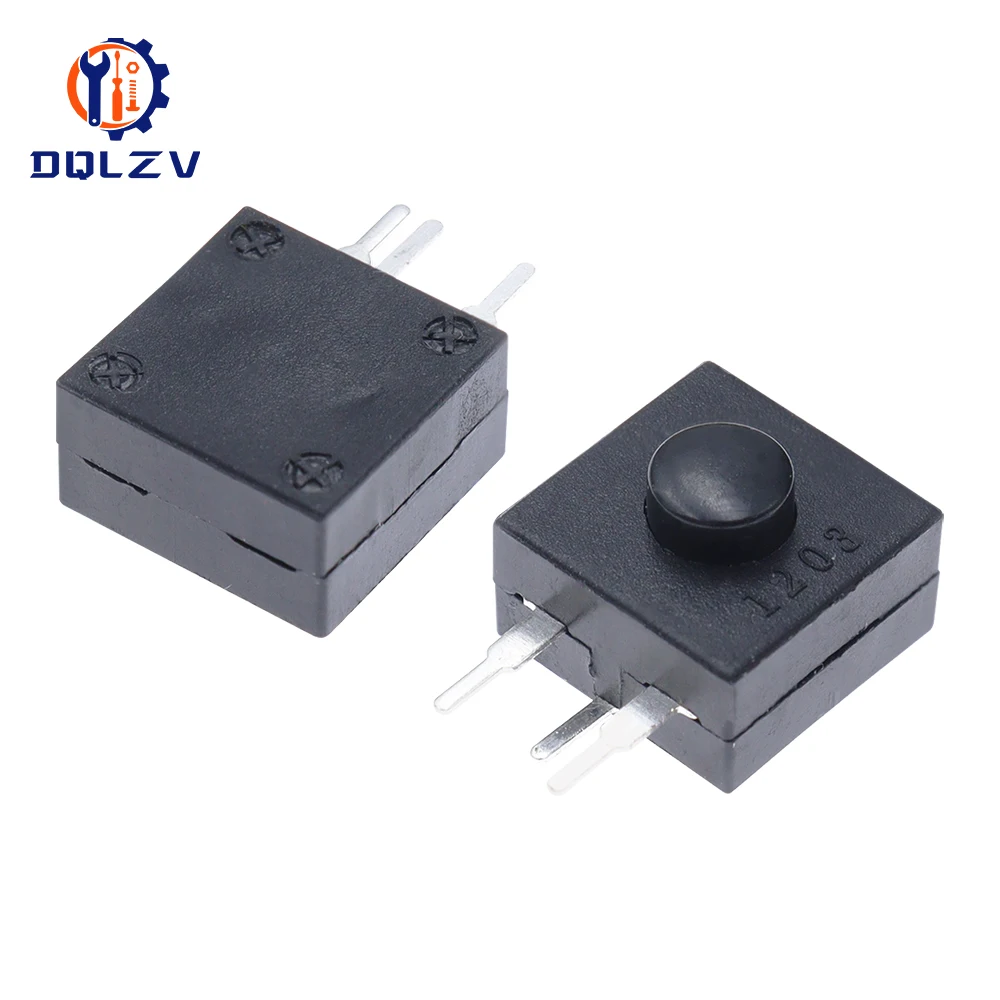 

Кнопочный переключатель фонарика YT-213WD 213WD Боковые 3 контакта Ножки 12*12 мм Самоблокирующийся переключатель NO-OFF-ON 2 Open 1 Close 30V 1A