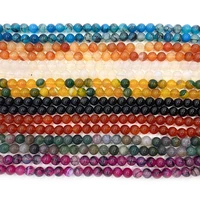 1 strand 6 10mm line agate loose beads strand natural semi precious stone size 14 colors diy for making necklace bracelets