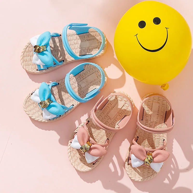 

2021 New Children's Sandals Fashion Little Girl Bowknot Shoes Kids Beach Shoes Korean Soft Sole Kids Shoes for Girl Sandals