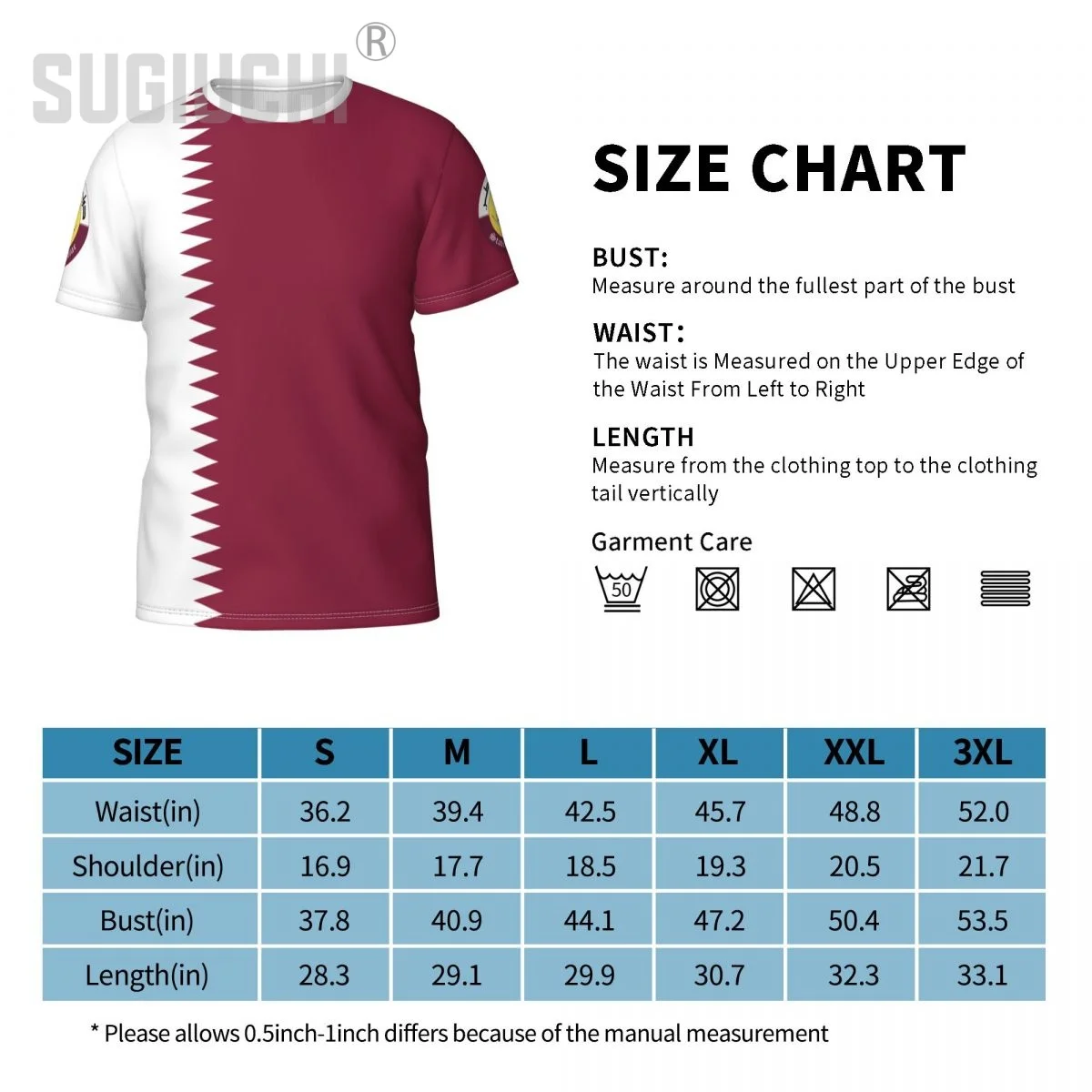 Пользовательское имя номер флага Катара эмблема 3D футболки для мужчин и женщин