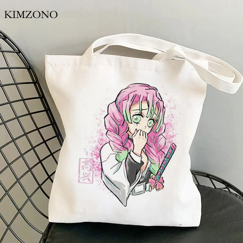 

Demon Slayer Kimetsu No Yaiba shopping bag tote bolsas de tela shopper jute bag bolsa canvas bag reciclaje sacola shoping custom