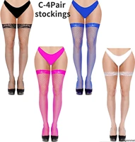 4 pairs erotic stockings fishnet thigh high top over the knee stocking porno sexy underwear womens costumes top lace stockings