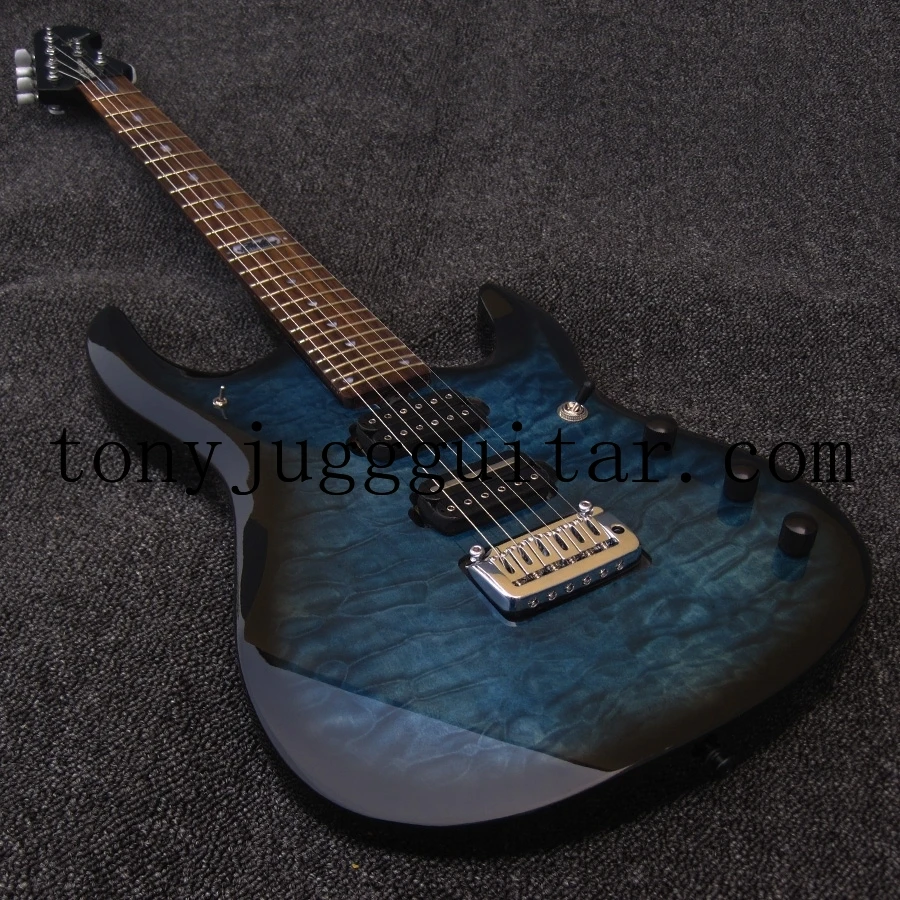 

JPX Ernie Ball Music Man John Petrucci Quilted Maple Top Electric Guitar Lake Blue Tremolo Bridge,Locking Tuners,Chrome Hardware