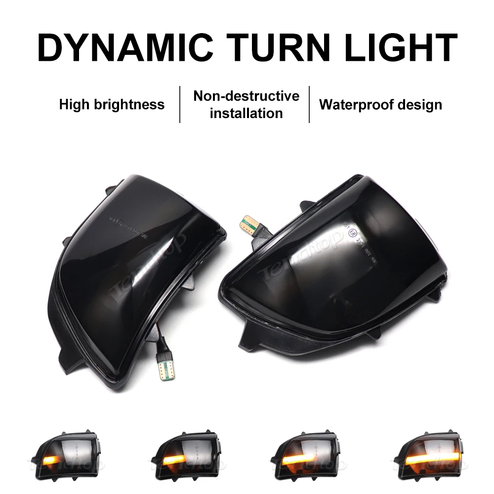 

2pcs Dynamic Amber LED Turn Signal Sequential Light Side Rearview Flashing Mirror Indicator Lamp For VOLVO XC70 XC90 2007-2014