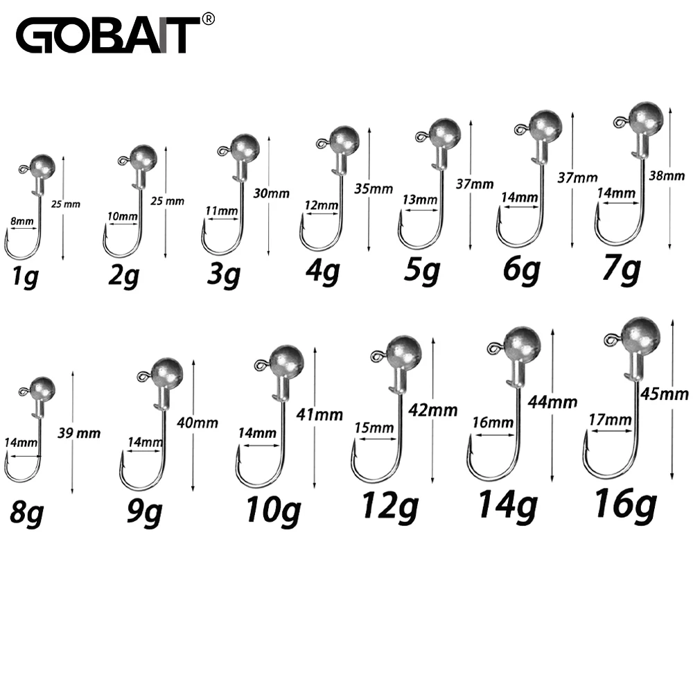 Крючок для джига 1 г, 2 г, 3 г, 4 г, 5g 6 г, 7 г, 8 г, 9 г, 10 г, 12 г, 14 г, 16 г, крючки для джиггинга, рыболовные крючки для мягкой приманки, рыболовные снасти для ловли окуня, рыболовный крючок