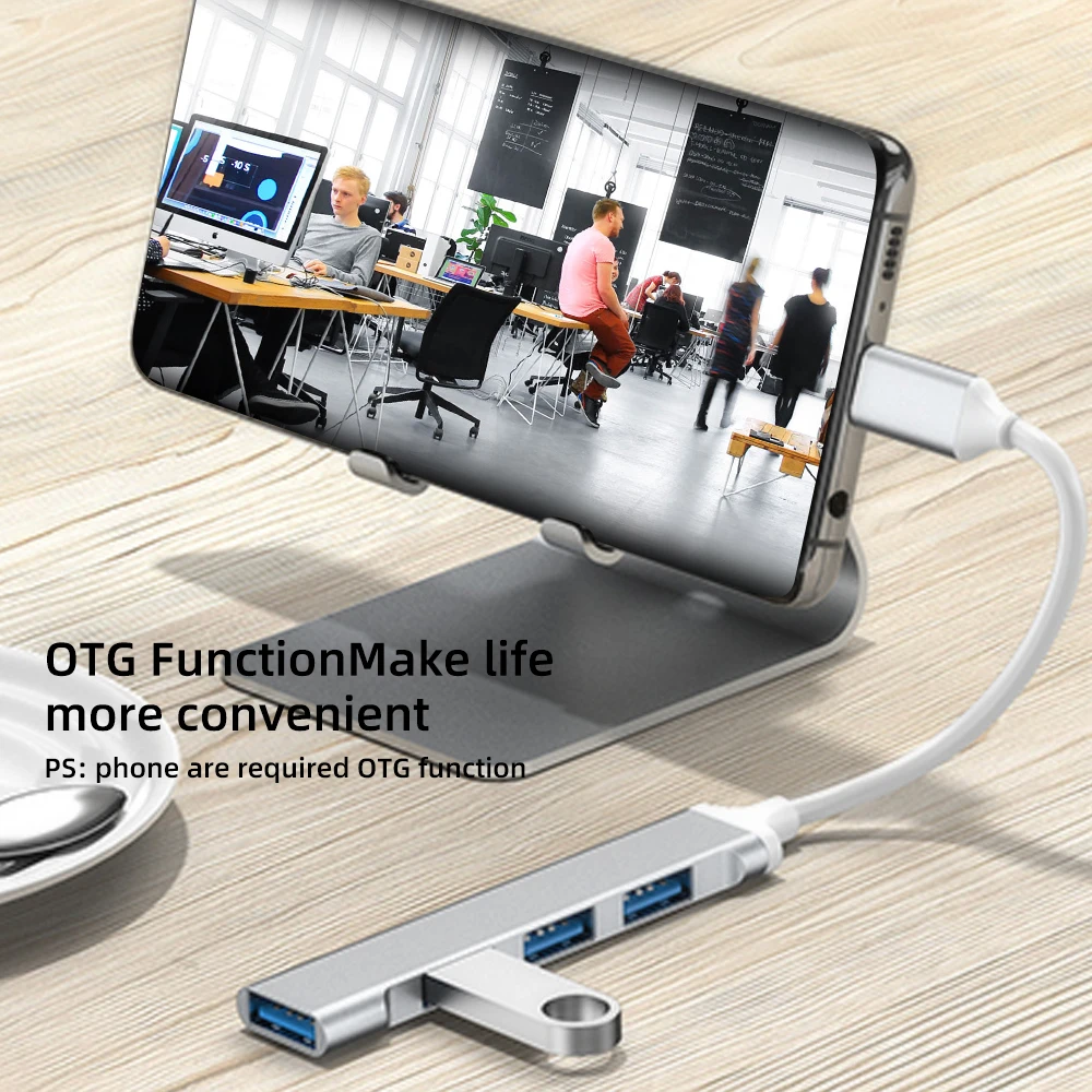 4 в 1 USB 3.0 Type-C Расширительная док-станция порта мультиразветвитель адаптер OTG для