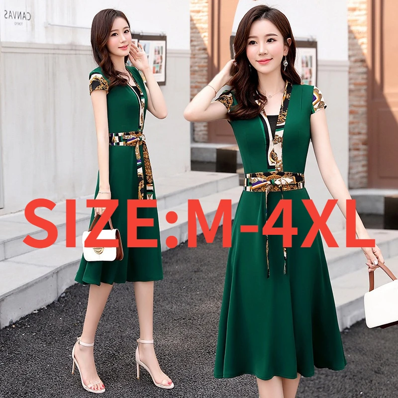 

Green Chiffon Dress New Temperament Long Skirt Fashion Korean Style Dress