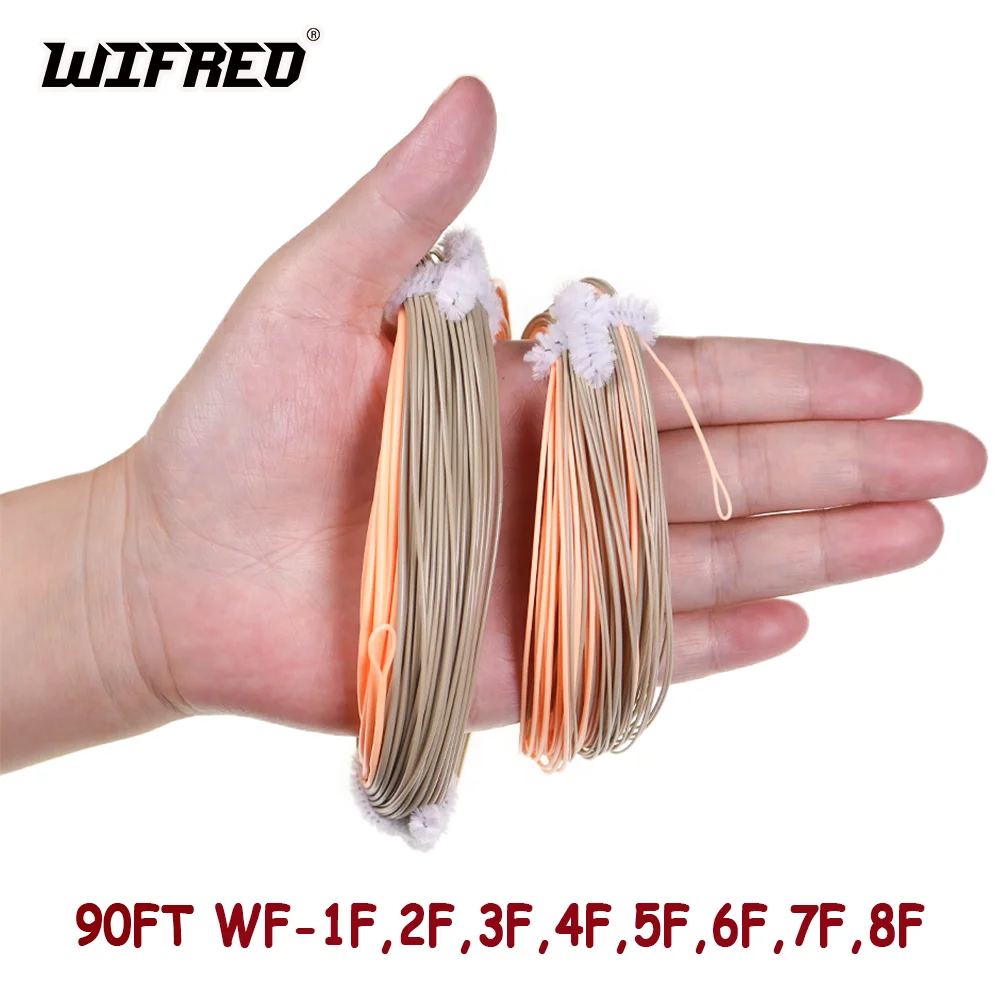 Фото Wifreo 9FT WF-1F ~ 8F Одноручная леска Spey Fly Line Плавающий вес Насадка для стрельбы вперед Леска для ловли нахлыстом Двухцветные сварные петли №1
