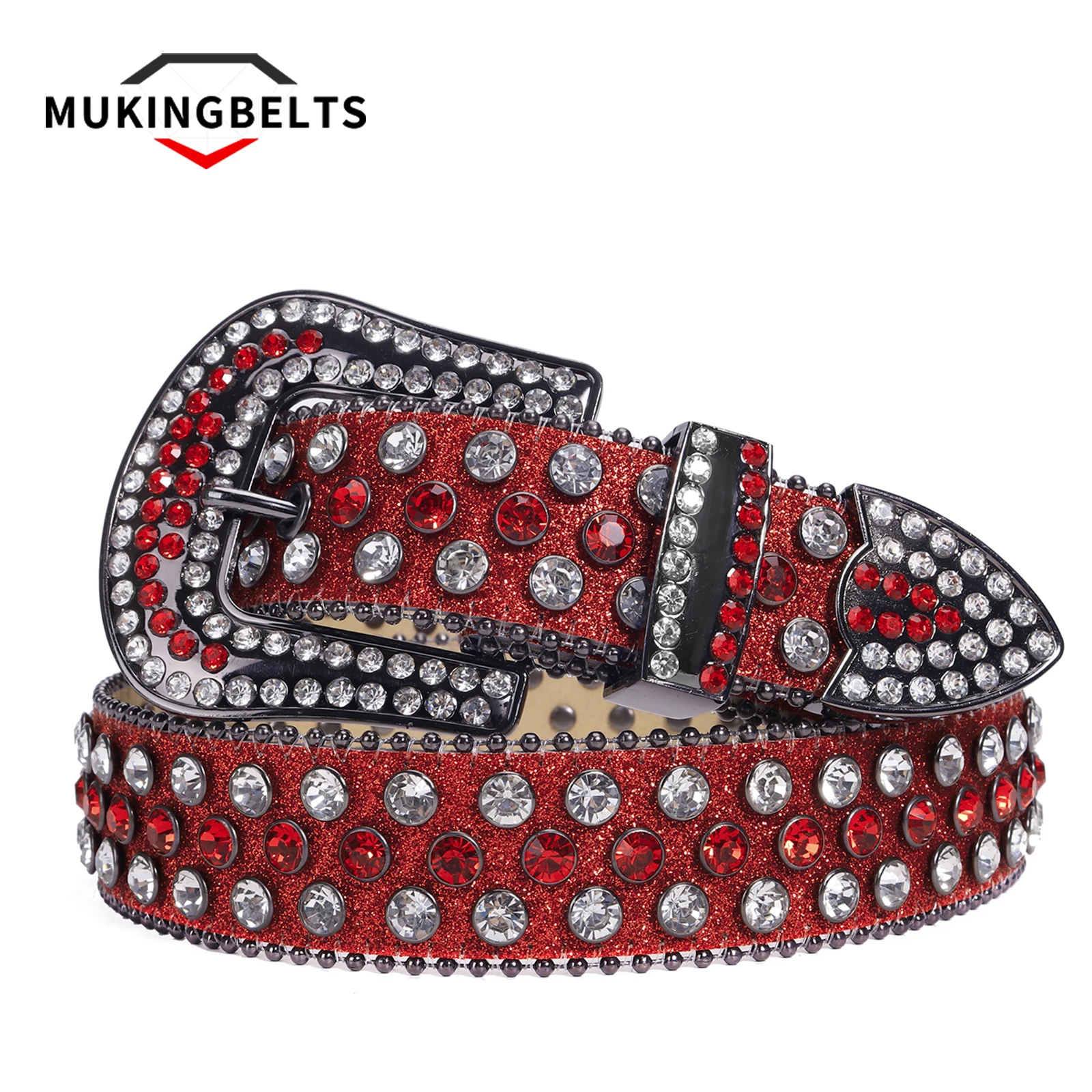 Fashion Western Rhinestone Belts High Quality Luxury Designer Studded Strap Belt for Men Cowgirl Cowboy Cinturones Para Hombre