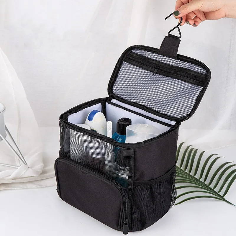 

Подвесная сумка для туалетных принадлежностей с металлическими крючками, вместительная сумка для туалетных принадлежностей, настенный портативный органайзер для душа, дорожная сумка для хранения