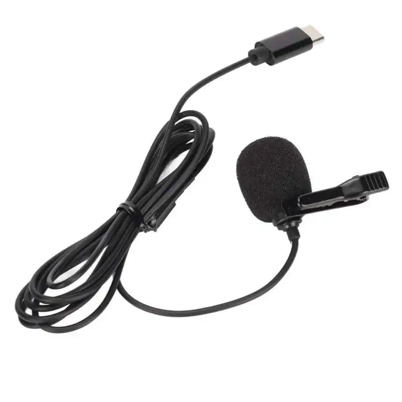

condenser microphone Type C Lavalier Microphone Intelligent Noise Cancellation Wired Lavalier Lapel Microphone for Karaoke