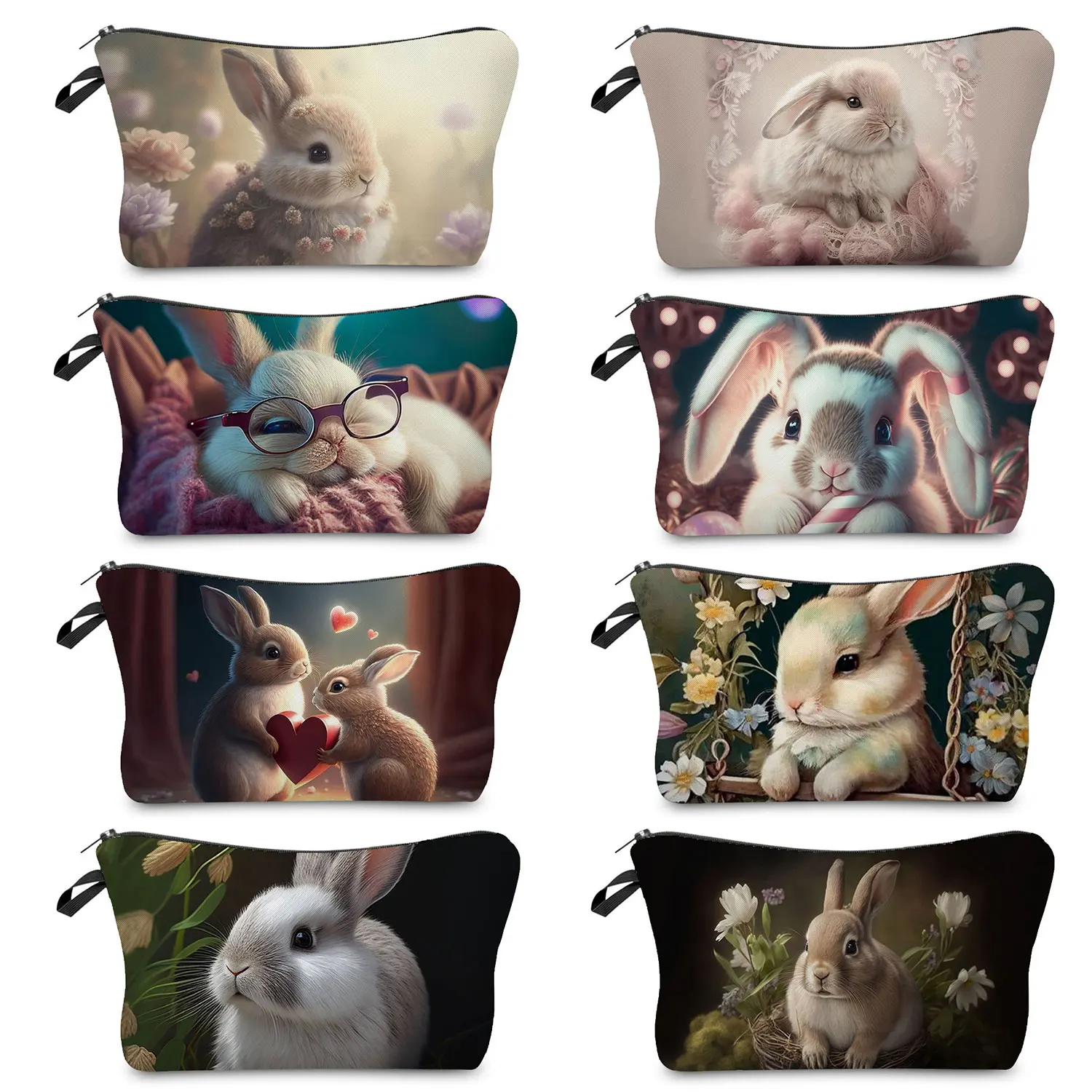 

Portable Makeup Products Toiletry Bag Women Cosmetic Bags Ladies Cartoon Rabbit Pattern Storage Bag Outdoor Cute Animal Printed