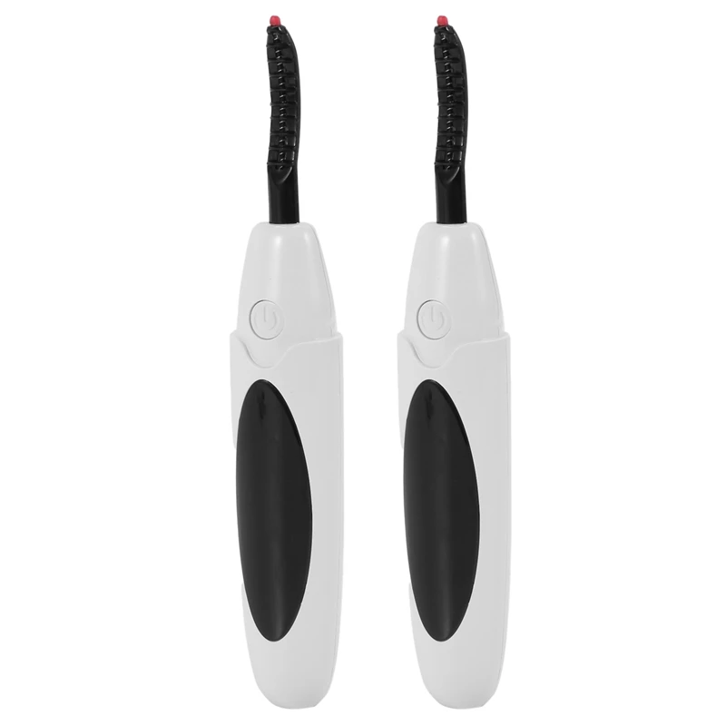 

2X Electric Heated Eyelash Curler USB Charge Makeup Curling Kit Long Lasting Natural Eye Lash Curler Beauty Tools White