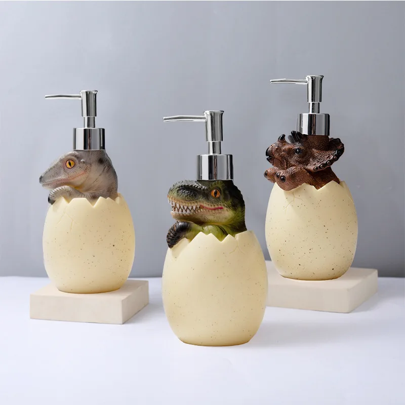 

Creativity Cute Dinosaur Foam Liquid Soap Dispenser Press Type Sub-Bottling Container Hand Sanitizer Pump Machine Bathroom Decor