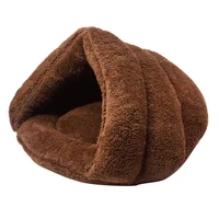 warm soft fleece winter pet dog bed 2 size small dog cat sleeping bag puppy cave bed small large cat nest pet house pet bed