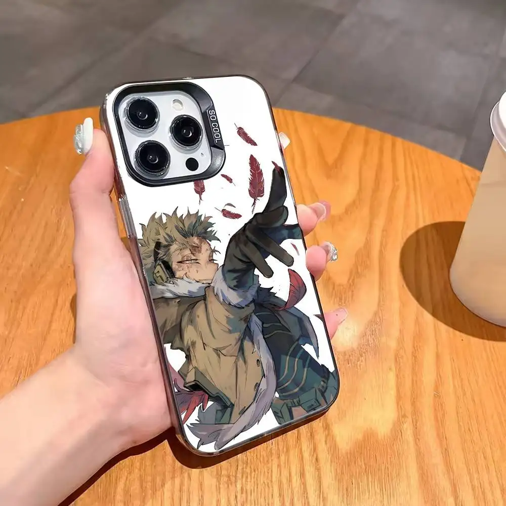 Чехол для телефона Anime MHA Hawks BNHA для iPhone 17, 16, 15, 14, 13, 12, 11, Pro, MAX, белый матовый, противоударный (art.: 3920da3ea0399) - 3920da3ea0399