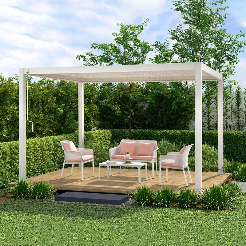 

Courtyard gazebo rural assembly pergola villa garden pavilion electric smart sunshade aluminum alloy gazebo