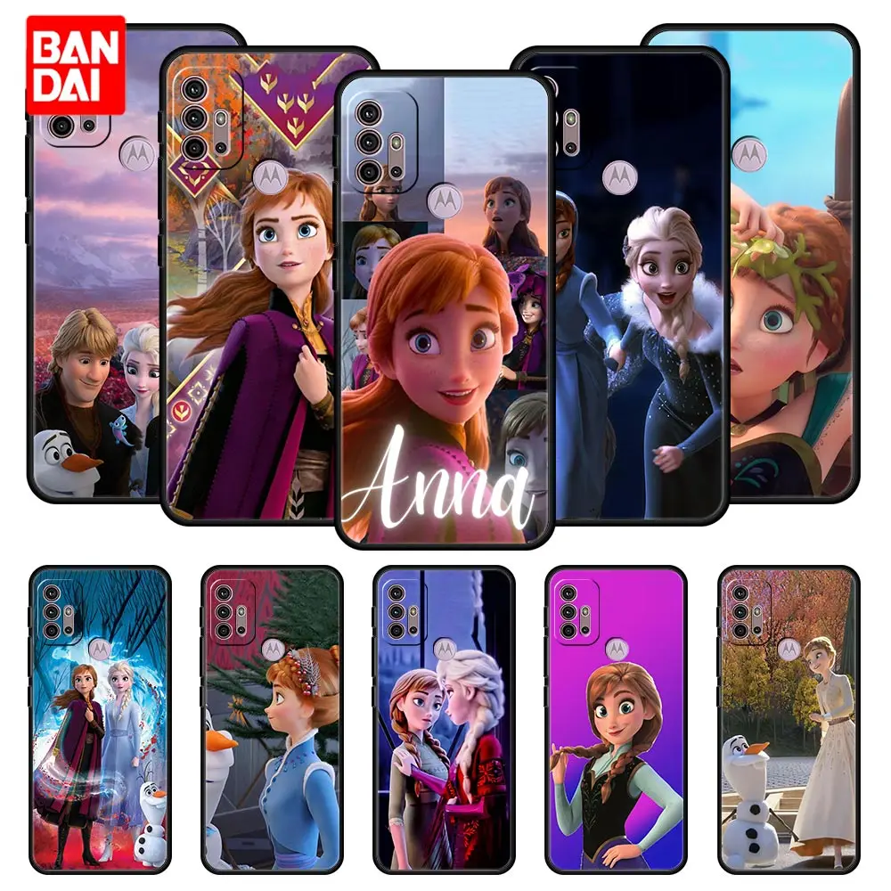 

Cover Case for Motorola Moto G30 G50 G60 G8 G9 G200 G31 G60s Power Plus Play Lite Bag Capa Disney Frozen Princess Elsa Anna