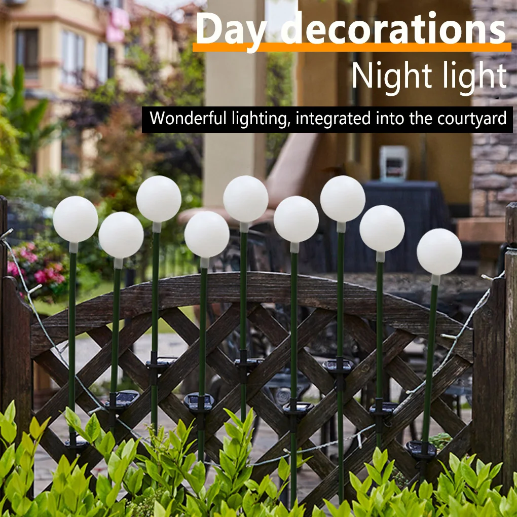 

5 Pieces Spike Light Solar Garden Outdoor Lawn Lamp Walkway Night Landscaping Automatic Lighting Ball Decoration Acrylic