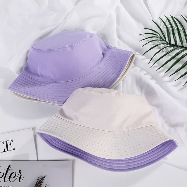 Solid Color Bucket Hat For Women Men 
