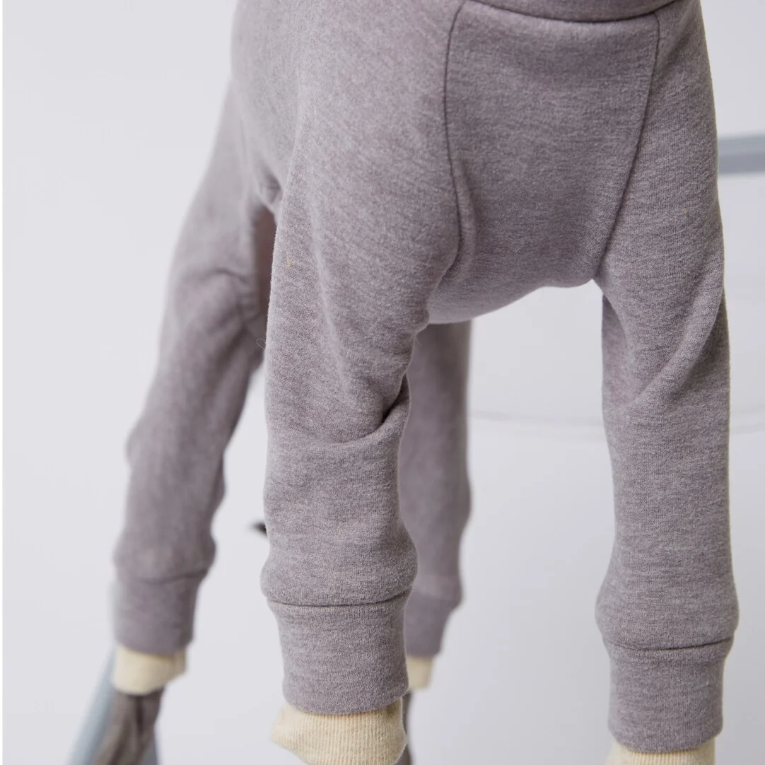 Фото Синий элегантный фальшивый двухслойный свитшот для средних собак зимой, мягкая двусторонняя толстая флисовая кофта для борзых, теплый комбинезон с высоким воротником для уиппета осенью №4