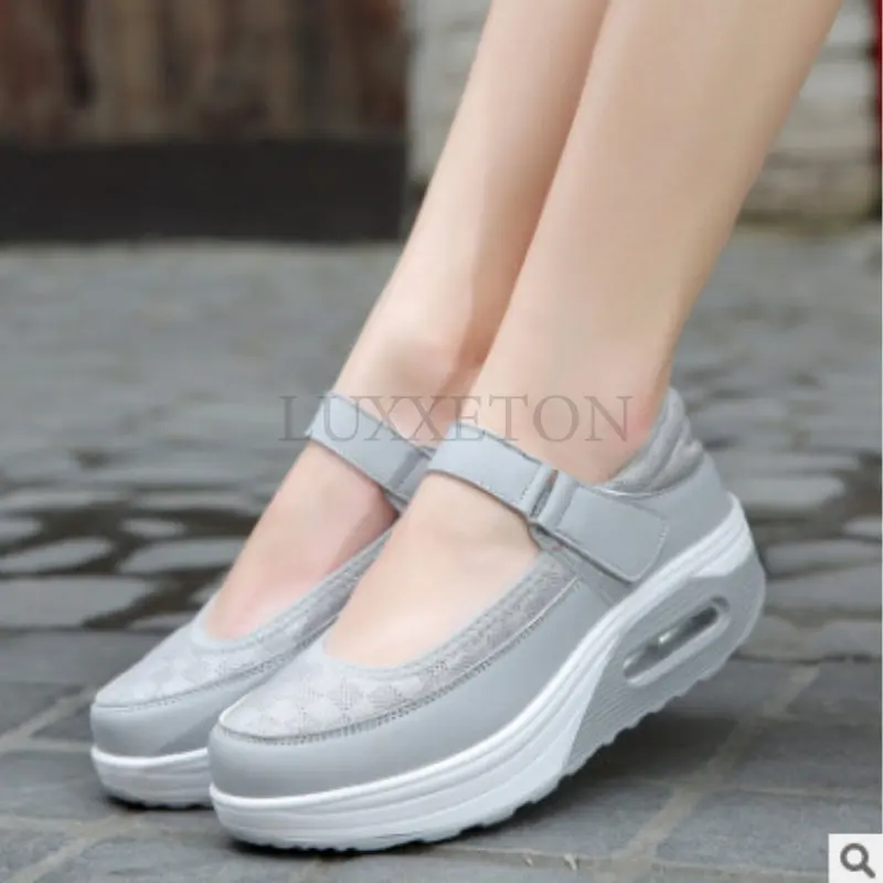 Women's Summer Shoes 2023 New Shallow Round Toe Ladies Hook&Loop Casual Shoes 35-43 Large-Sized Female Platform Comfy Sneakers