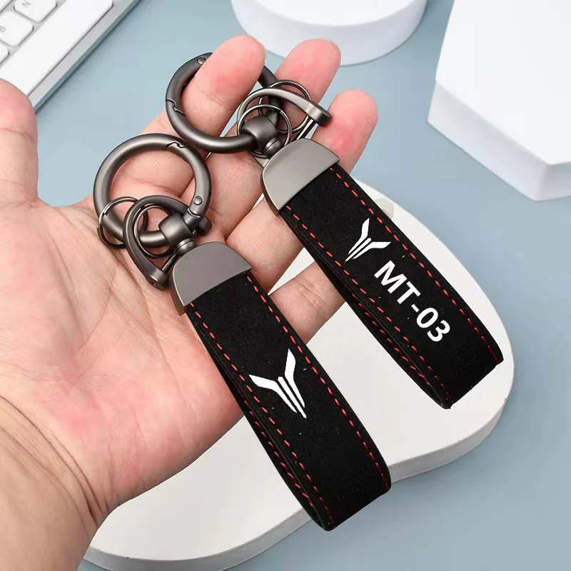 

High-Grade Leather Suede Key Ring Horseshoe Buckle Motorcycle Keyring Key For Yamaha MT01 MT09 MT07 MT10 MT03 MT 10 MT-01 MT-10