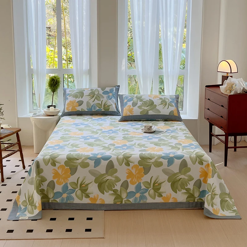 Новая летняя простыня из 00% хлопка с большим цветком бутиковая старая грубая