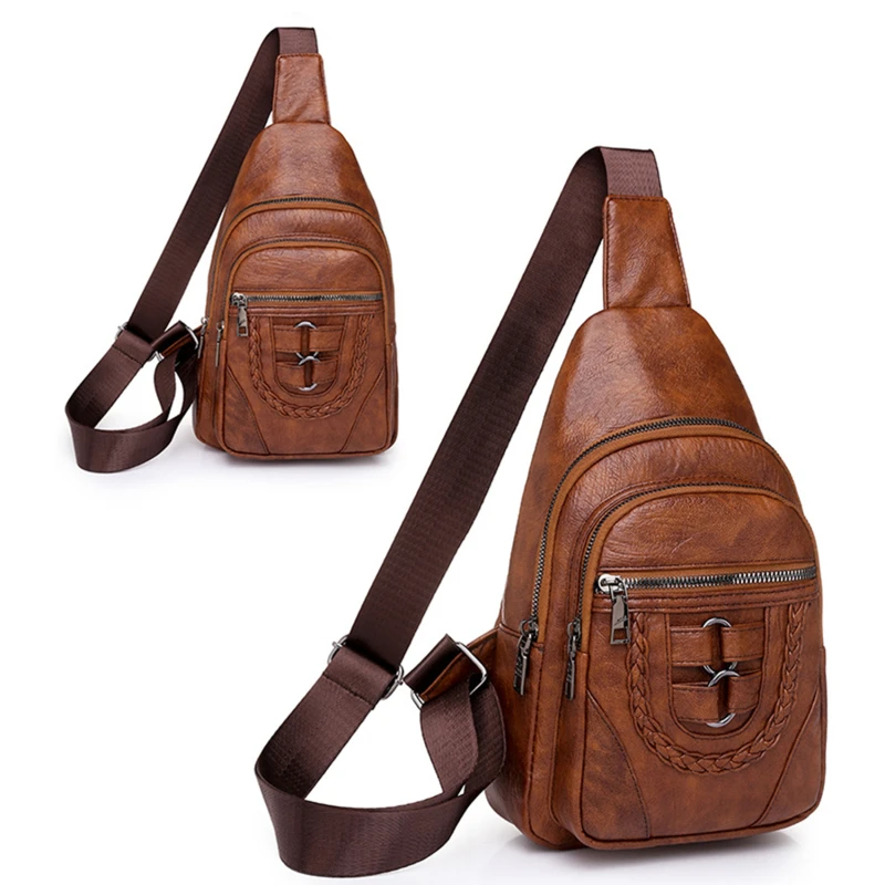 

Casual Men's Chest Bag Business Shoulder Bag Messenger Bag Soft Leather Fashion Waist Bag Outdoor Sports Brand Shoulder Bag