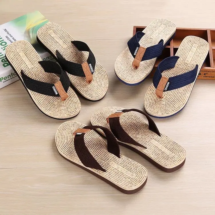 

BLWBYL 2022 NEW Men's slippers men's slippers men's sandals and slippers non-slip soft bottom outer wear wood grain comfortable